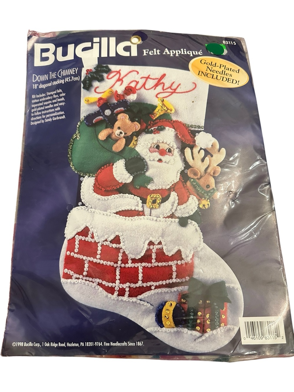 NWT Vintage Bucilla Down the Chimney Stocking Kit